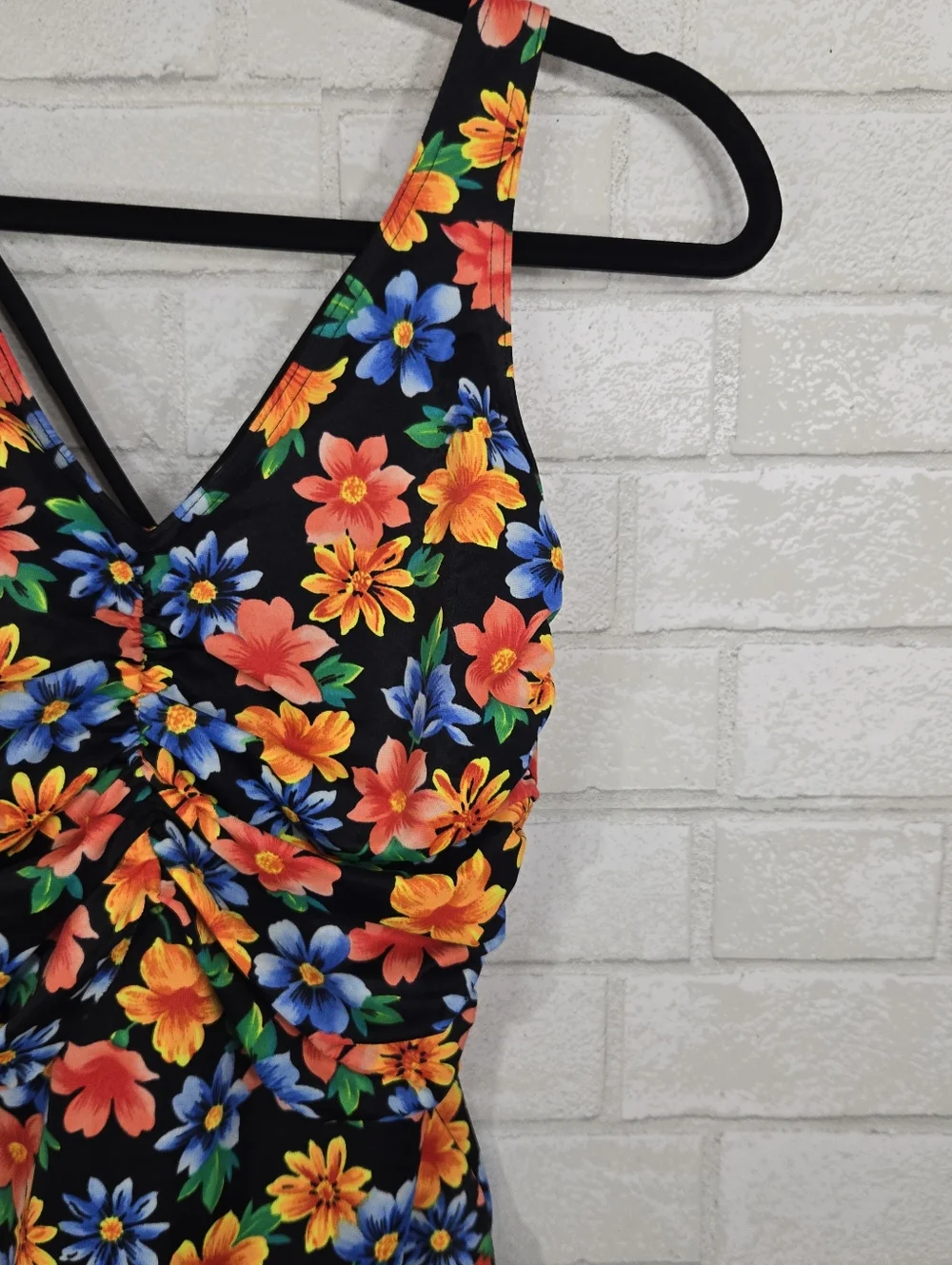 vintage floral one-piece swimsuit